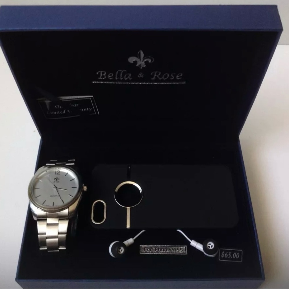 Bella & Rose Silver Watch and Accessory Set